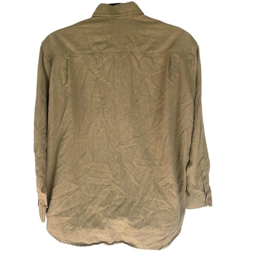 Spentex Flame Resistant Work Shirt FR Button Down Khaki Taupe Long Sleeve L - Picture 3 of 8